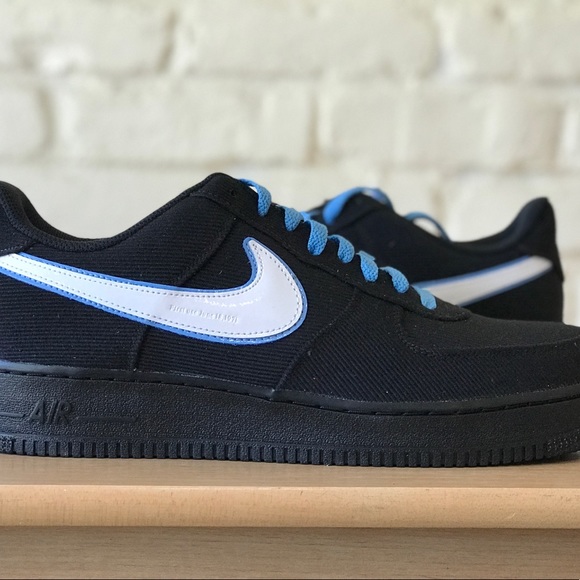 Nike By You Air Force 1 Low Linen Black University Blue DO7958-991 Men Size 11.5 - Picture 1 of 10